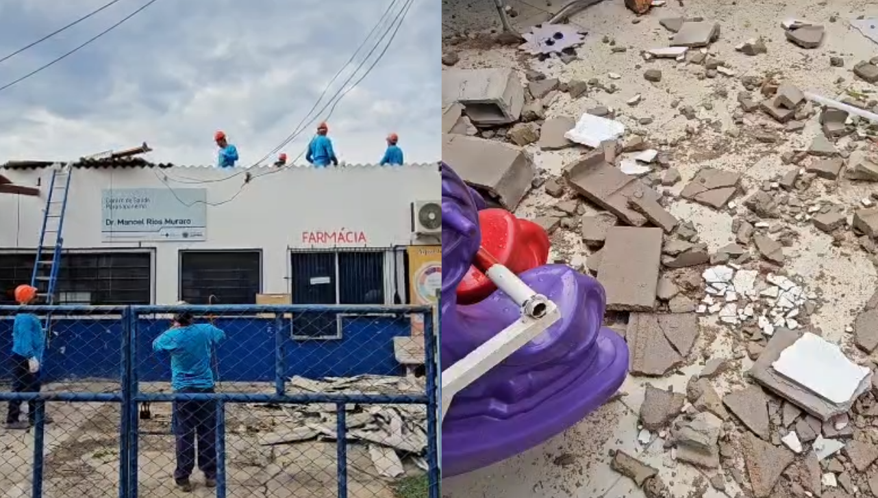 Veja como ficou a escola e o centro de saúde fechados após temporal