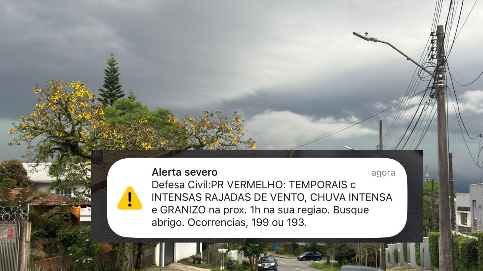 Defesa Civil emite alerta vermelho nos celulares de Curitiba e RMC