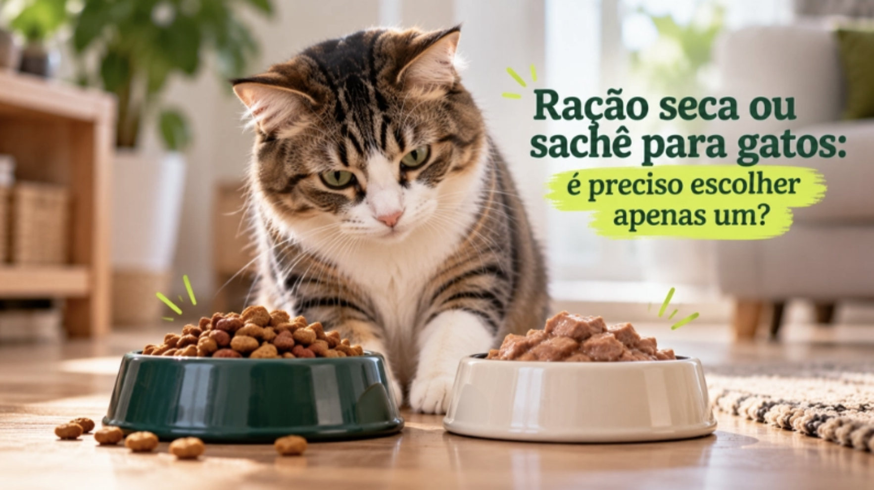 Ração seca ou sachê para gatos: é preciso escolher apenas um?