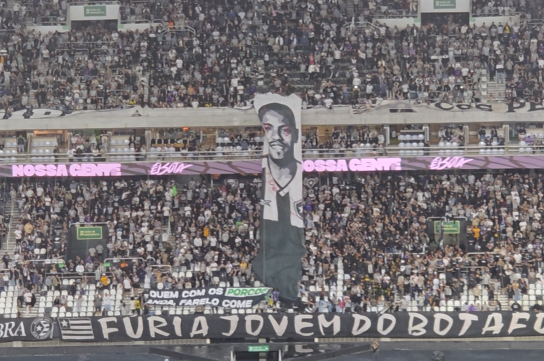 Torcida do Botafogo protesta contra Marlon Freitas em jogo contra o Palmeiras
