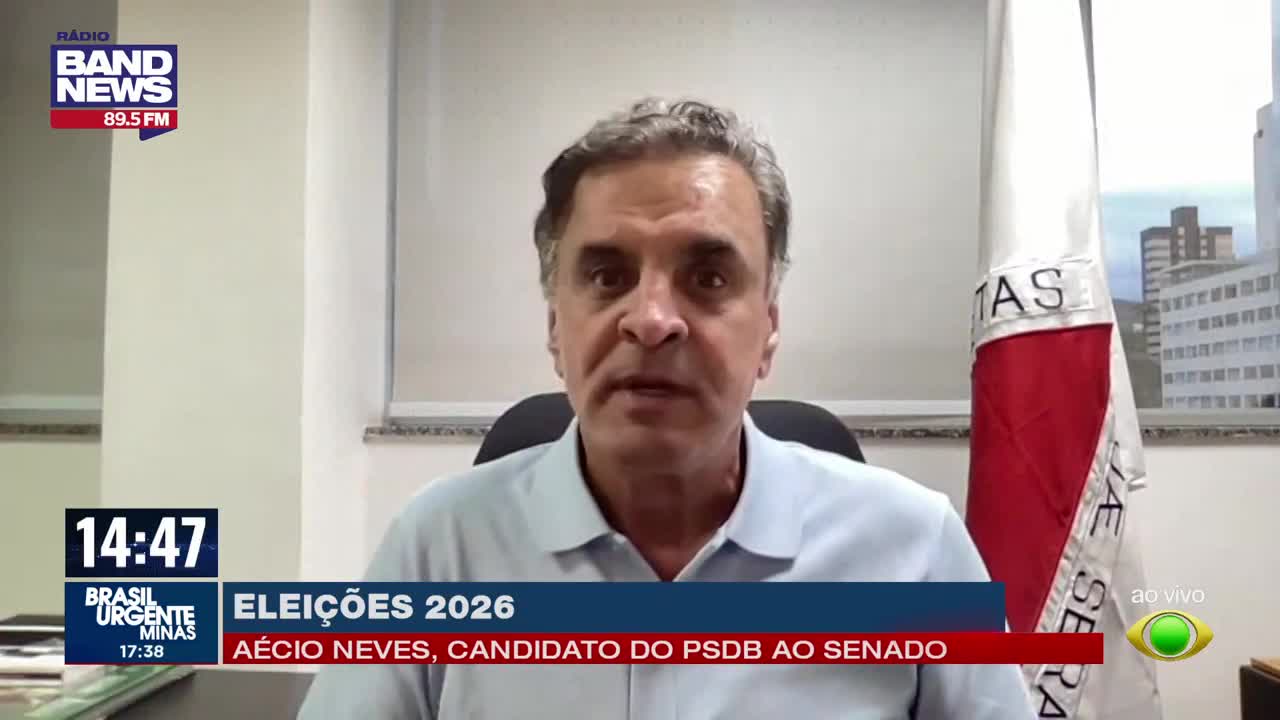 Aécio Neves apresenta propostas para Minas em sabatina da Band Minas