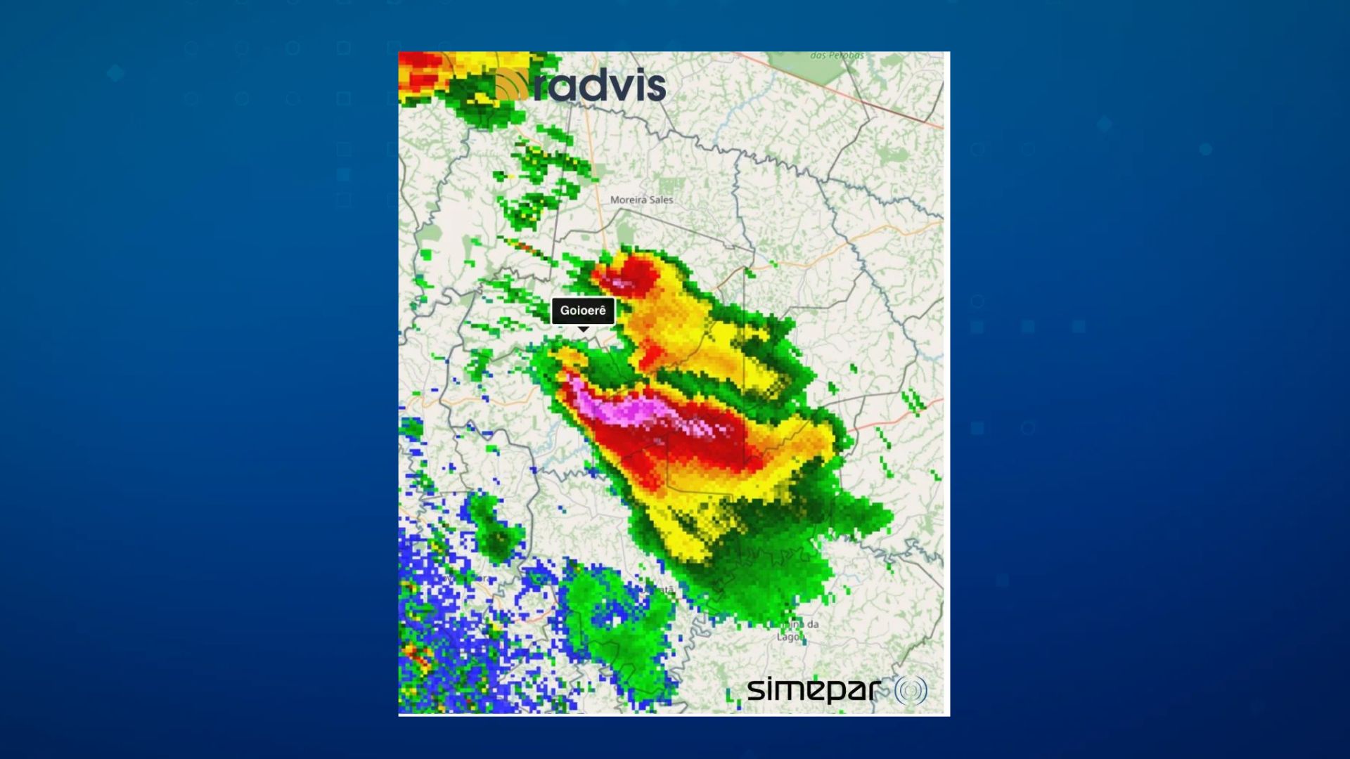 Radar do Simepar registra momento do tornado