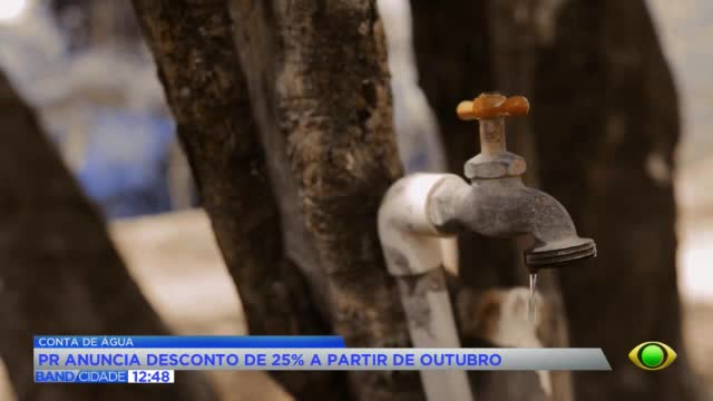 Paraná reduz em 25% conta de água a partir de outubro