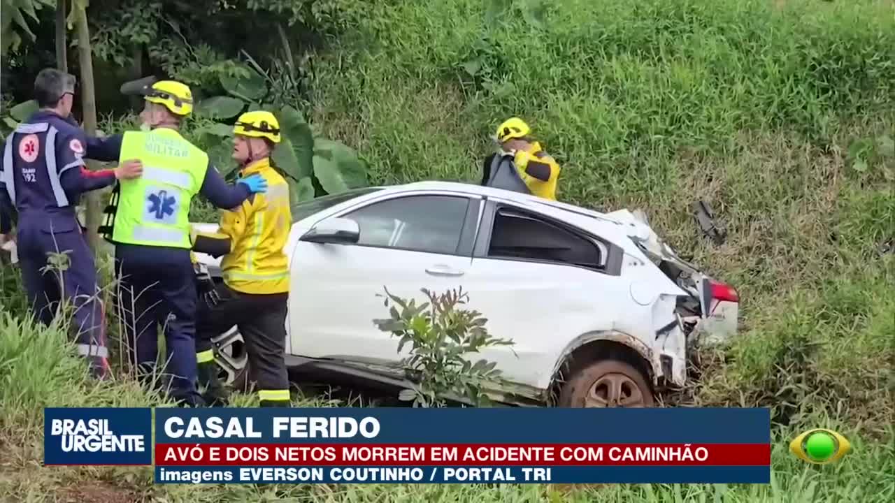 Avó e dois netos morrem em acidente na BR-163, em Bom Jesus do Sul