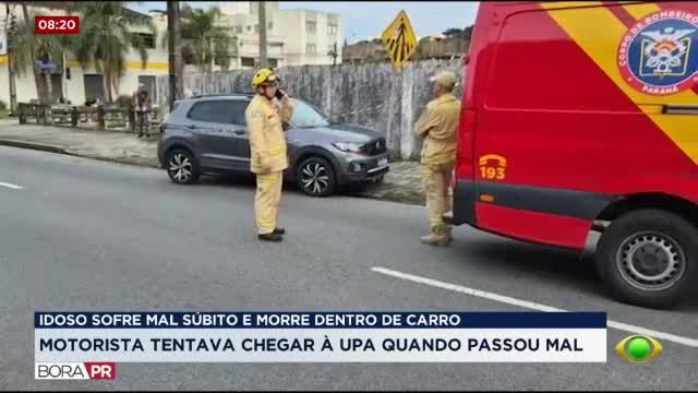 Idoso morre após passar mal ao volante e bater carro contra placa em Curitiba