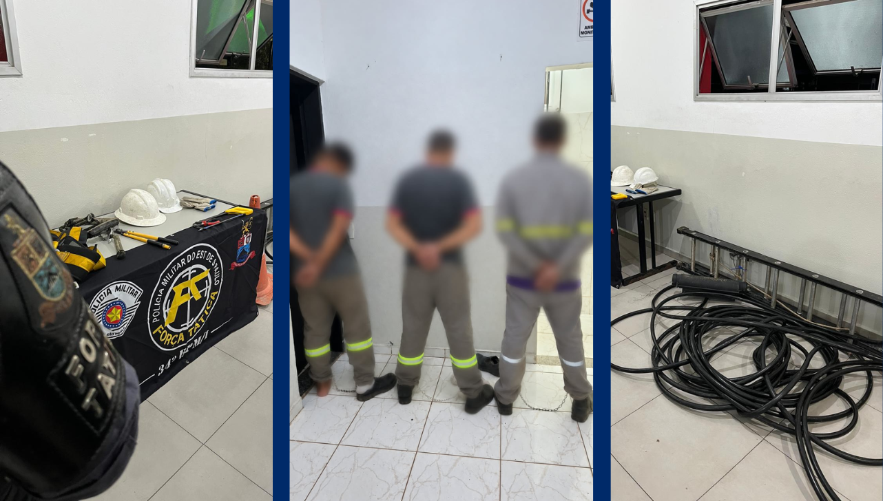 Trio é preso em flagrante por furto de fios em Bragança Paulista